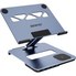 Benfei Laptop Stand with USB C Hub, Multi Function With USB and KVM Switch and 15W Wireless Charger - Grey
